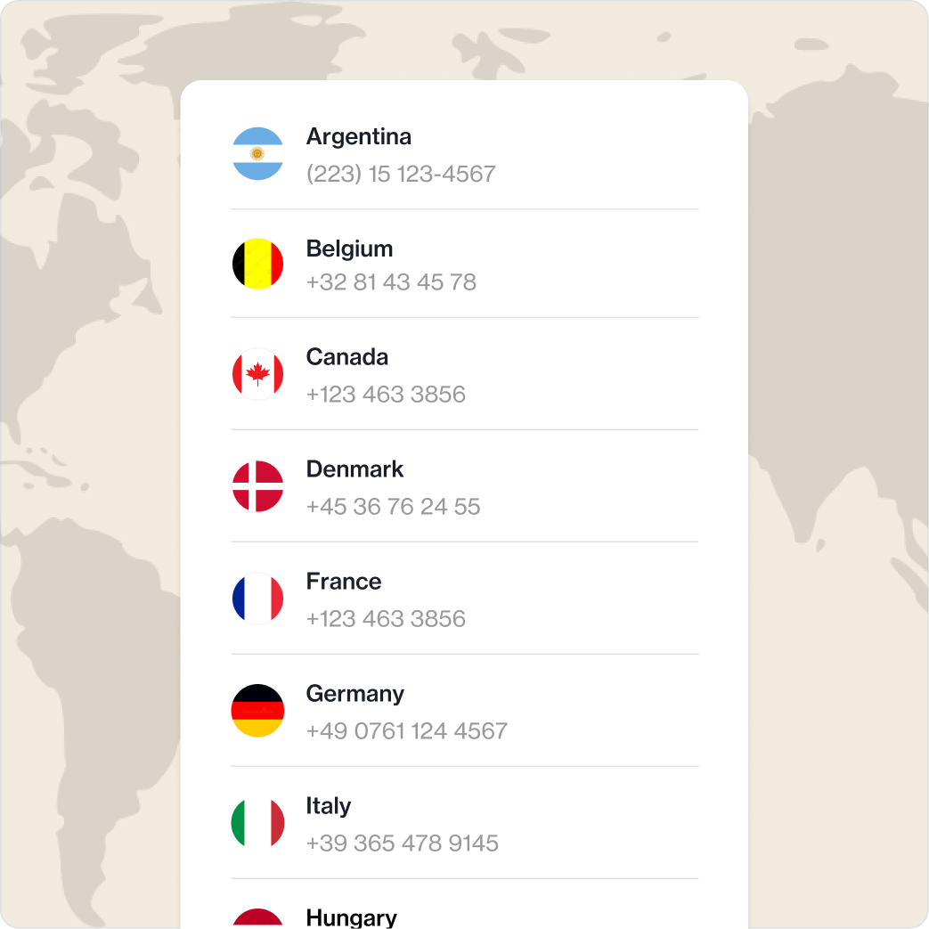 different countries